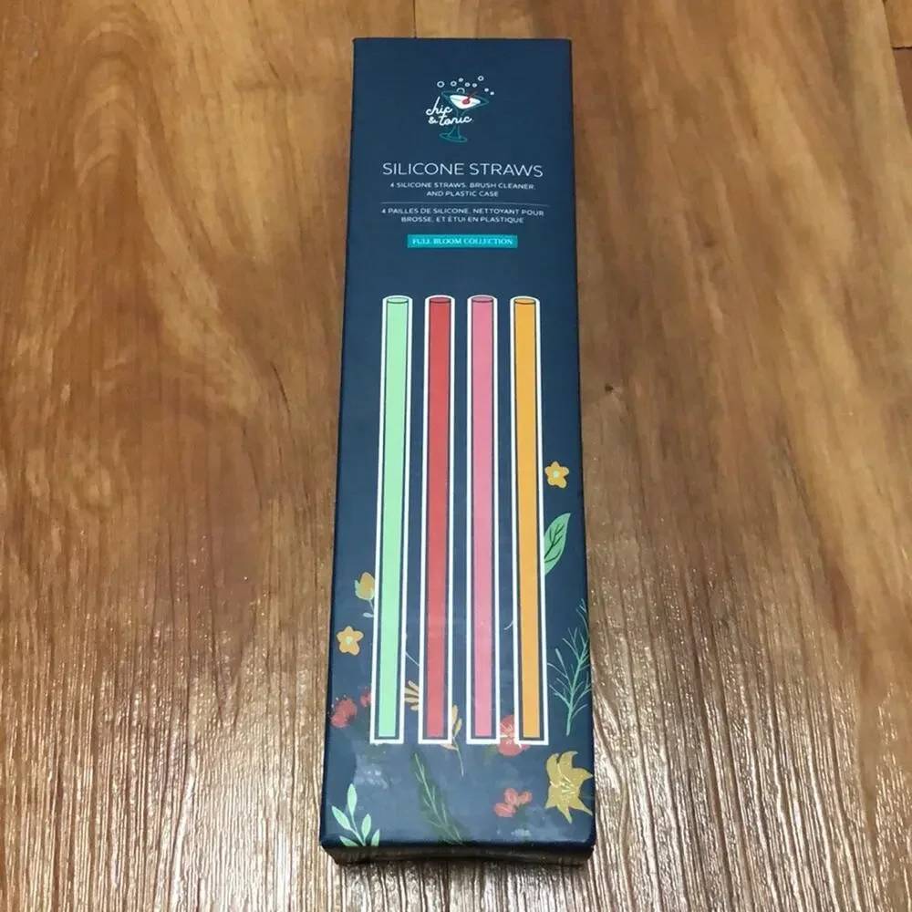 Chic and Tonic Silicone Straws Full Bloom Collection